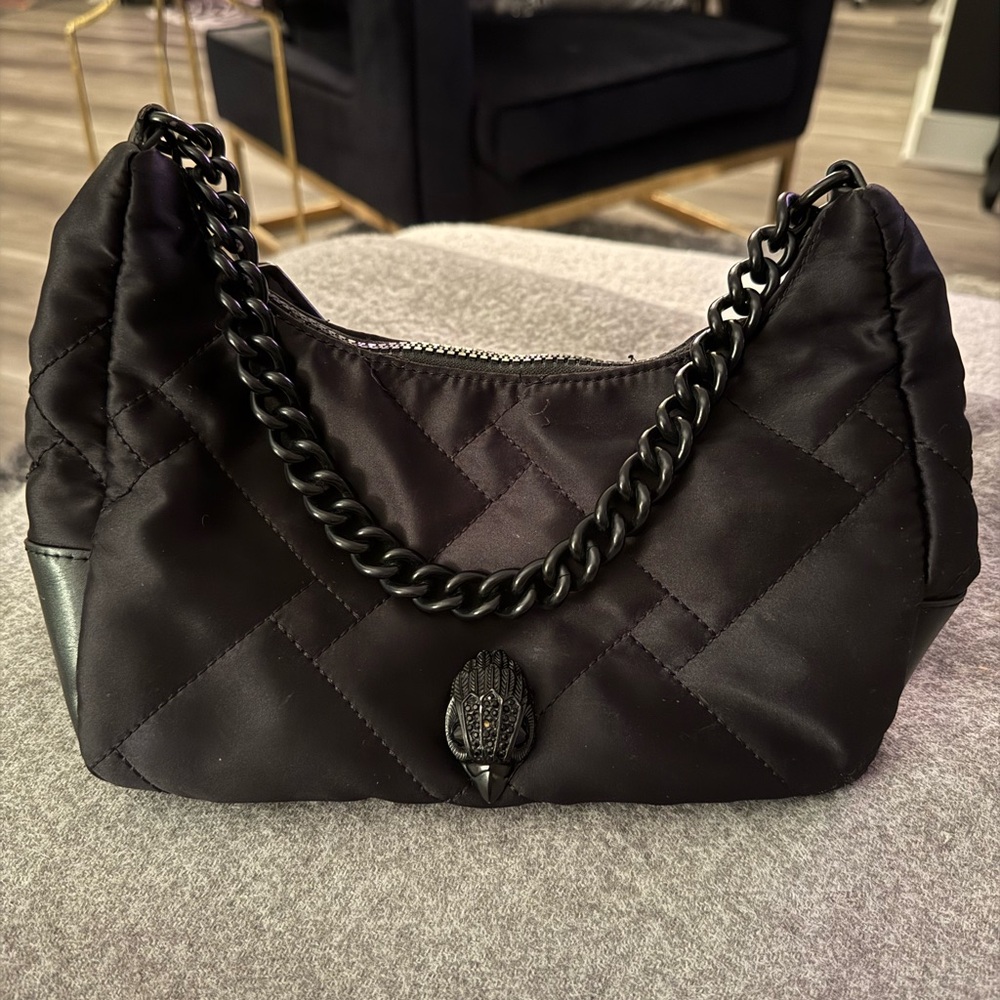 Kurt Geiger Black Quilted Chain Shoulder Bag